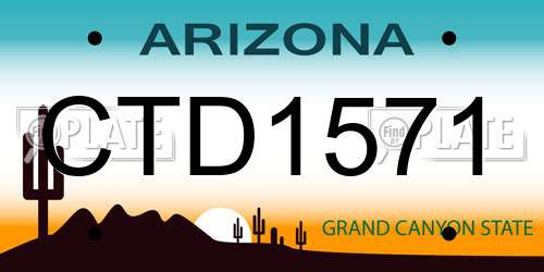 CTD1571 Arizona License Plate