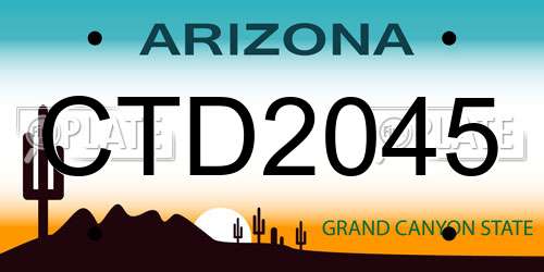 CTD2045 Arizona License Plate