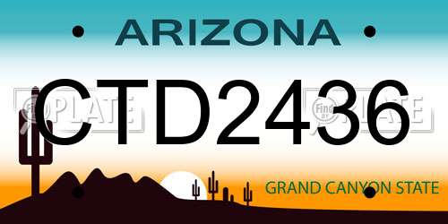 CTD2436 Arizona License Plate
