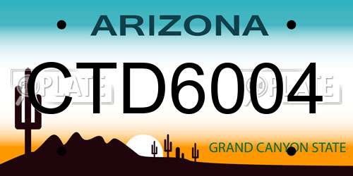 CTD6004 Arizona License Plate