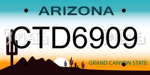 CTD6909 Arizona License Plate