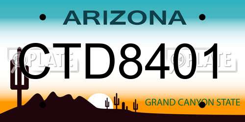 CTD8401 Arizona License Plate