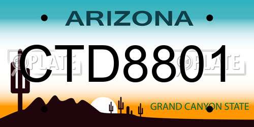 CTD8801 Arizona License Plate