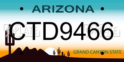 CTD9466 Arizona License Plate