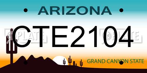 CTE2104 Arizona License Plate
