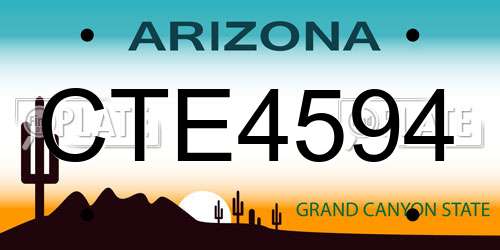 CTE4594 Arizona License Plate
