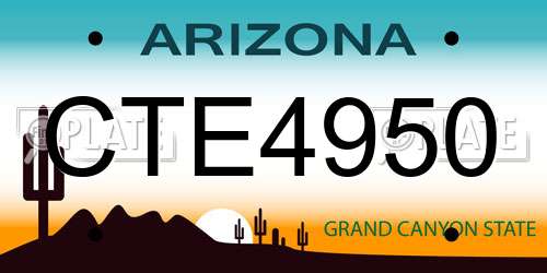 CTE4950 Arizona License Plate