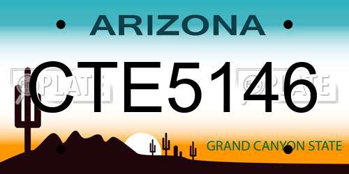 CTE5146 Arizona License Plate