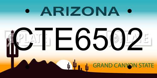 CTE6502 Arizona License Plate