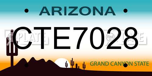 CTE7028 Arizona License Plate