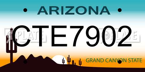 CTE7902 Arizona License Plate