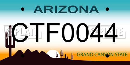 CTF0044 Arizona License Plate