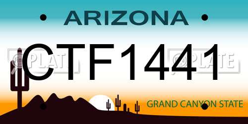 CTF1441 Arizona License Plate
