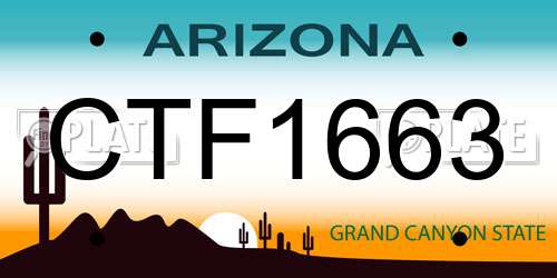 CTF1663 Arizona License Plate