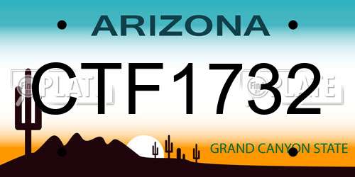 CTF1732 Arizona License Plate