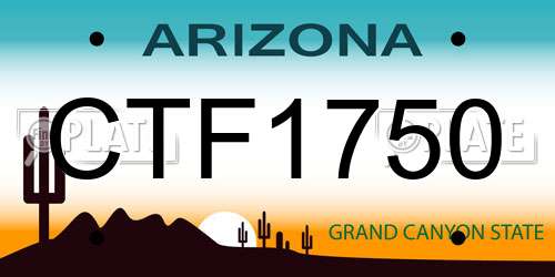 CTF1750 Arizona License Plate