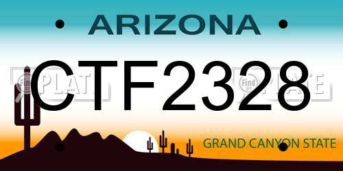 CTF2328 Arizona License Plate