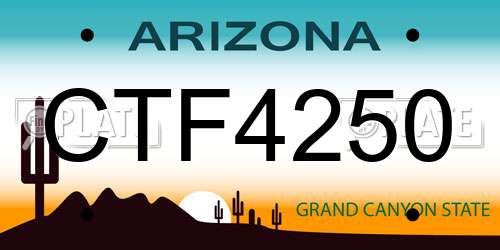 CTF4250 Arizona License Plate