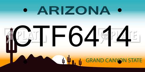 CTF6414 Arizona License Plate