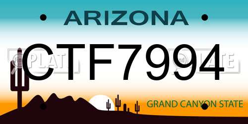 CTF7994 Arizona License Plate