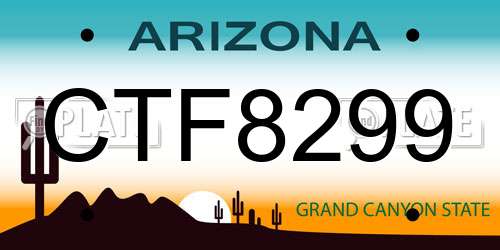 CTF8299 Arizona License Plate