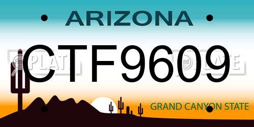 CTF9609 Arizona License Plate