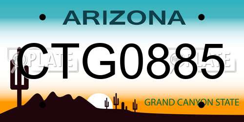 CTG0885 Arizona License Plate
