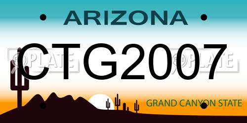 CTG2007 Arizona License Plate