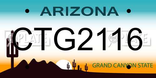 CTG2116 Arizona License Plate