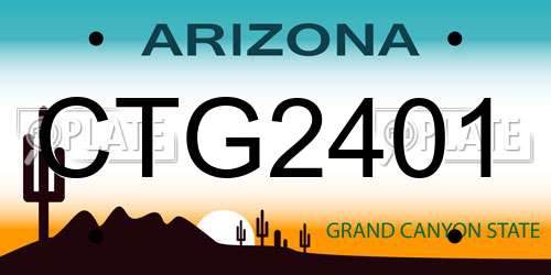 CTG2401 Arizona License Plate