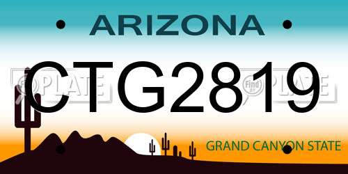 CTG2819 Arizona License Plate