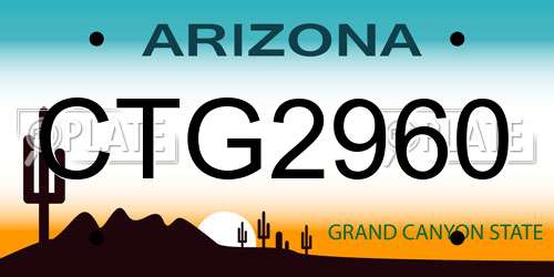 CTG2960 Arizona License Plate