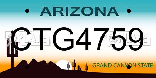 CTG4759 Arizona License Plate