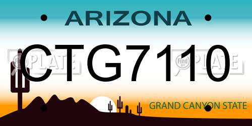 CTG7110 Arizona License Plate