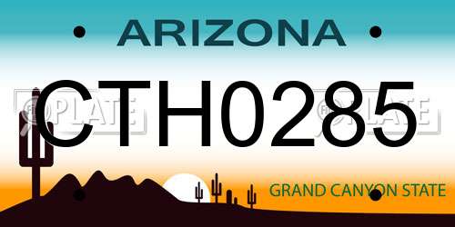 CTH0285 Arizona License Plate
