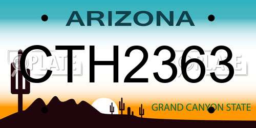 CTH2363 Arizona License Plate