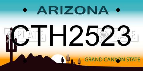 CTH2523 Arizona License Plate