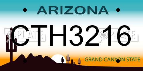 CTH3216 Arizona License Plate