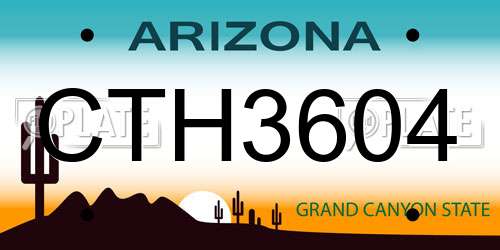 CTH3604 Arizona License Plate