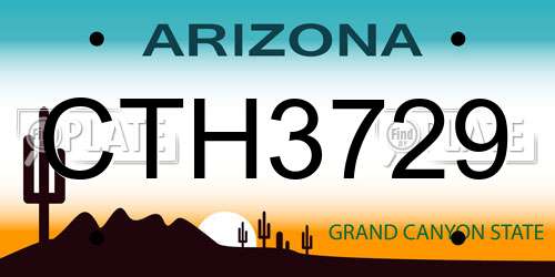 CTH3729 Arizona License Plate