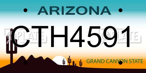 CTH4591 Arizona License Plate