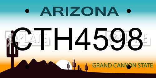 CTH4598 Arizona License Plate