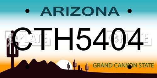 CTH5404 Arizona License Plate