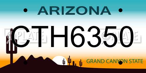 CTH6350 Arizona License Plate