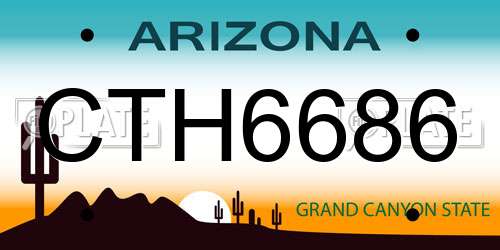 CTH6686 Arizona License Plate