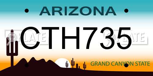CTH735 Arizona License Plate