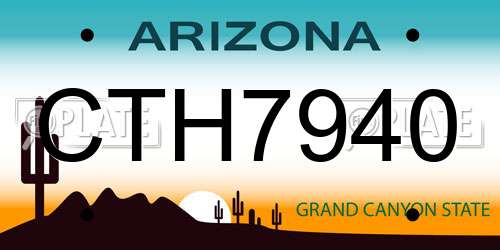 CTH7940 Arizona License Plate