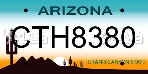 CTH8380 Arizona License Plate