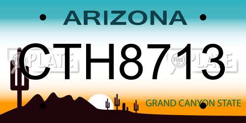 CTH8713 Arizona License Plate