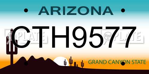 CTH9577 Arizona License Plate
